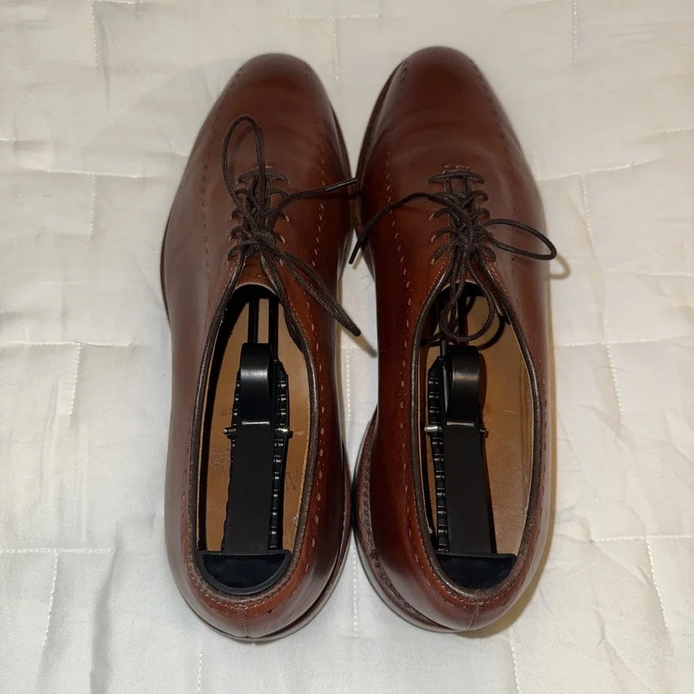 Allen Edmunds Men's Hastings Size 10 B Brown Whole cut Leather‎ Oxford Shoes